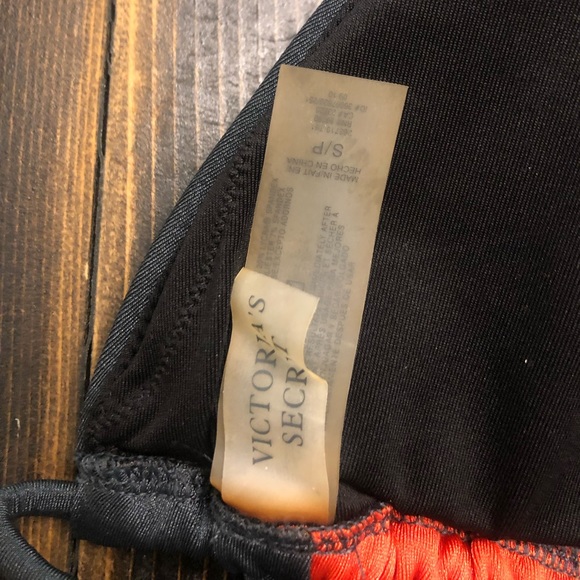 Victoria Secret 2 Piece Purple, Red/Orange & Gray Striped Swimsuit SZ Small - Picture 4 of 6